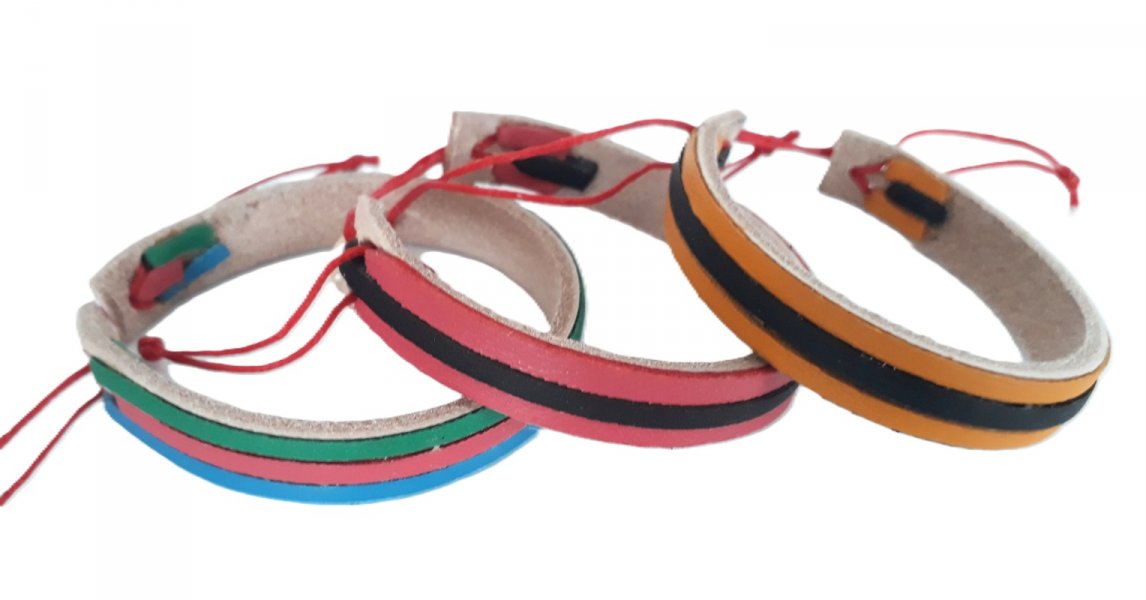 Bracelet en cuir 2 couleurs