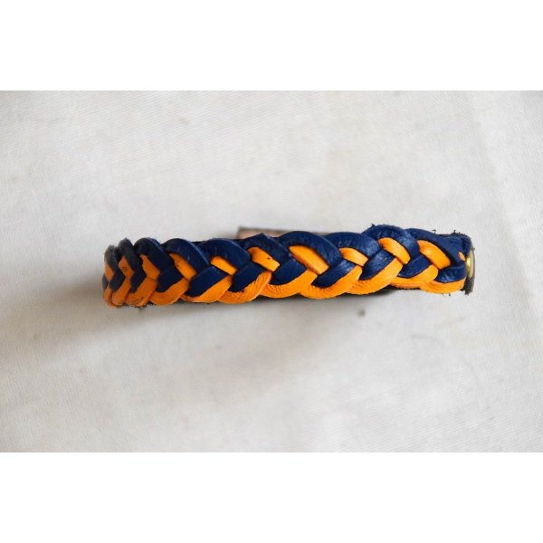 bracelet cuir tress&eacute; 2 couleurs