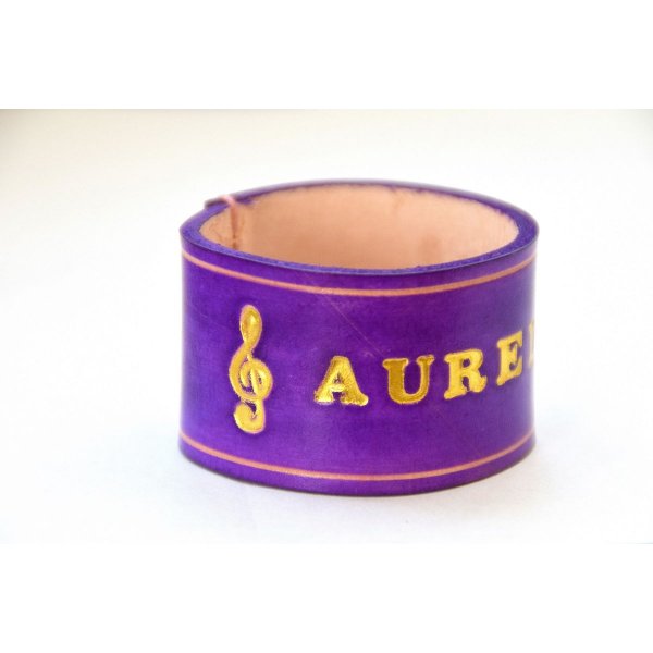 Rond de serviette pr&eacute;nom gravure dor&eacute;e